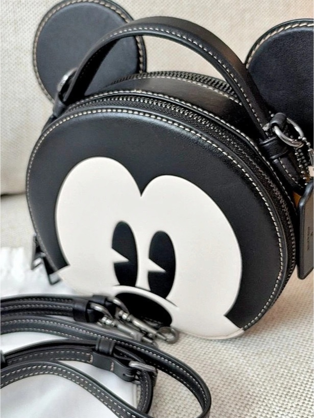 Coach Disney X Coach Mickey Mouse Ear Bag Crossbody Black & White